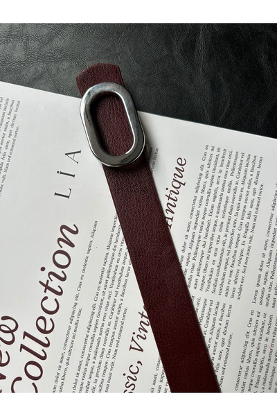 LİA KEMER 2-Pack Let O Letter Patterned Women's Silver Buckle Belt Coat Belt Dress Belt Trouser Belt