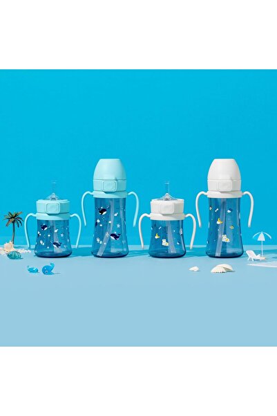 GROSMIMI Whale PPSU Straw Cup for Babies, 200ml – Spill-Proof, BPA-Free, Easy Grip (Creamy Blue)