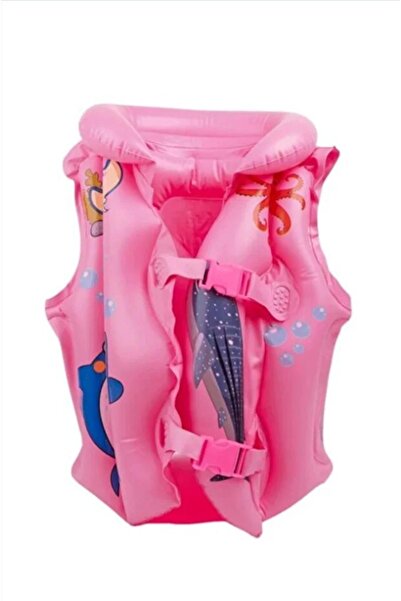 buradanaldım Pembe Desenli 3-7 yaş Havuz Ve Deniz Can Yeleği Yüzme Öğrenme