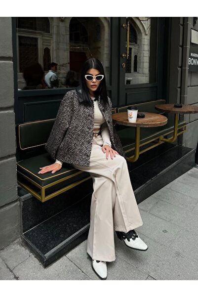 cemo Leopard Print Short Coat Jacket