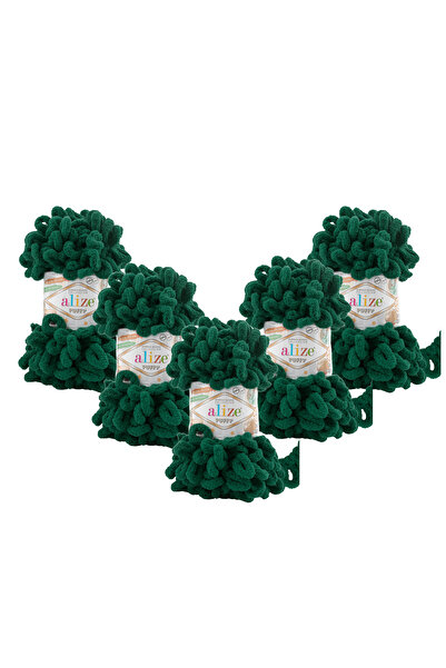 Alize Puffy Hand Knitting Yarn 5 Pack - 30 - 100 Gr. 9 Meters. Finger Knitting Yarn