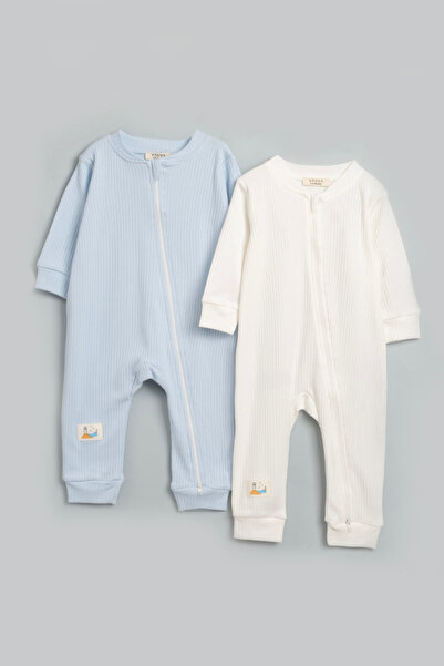 Vauva 2-Pack Jumpsuit Girls Boys Baby Kids Transitional Long Sleeve Zippered Sleeping Bag