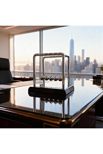 ldhediyelik Premium Kalite Lüks Newton Denge Topları Metal Premium Masaüstü L...