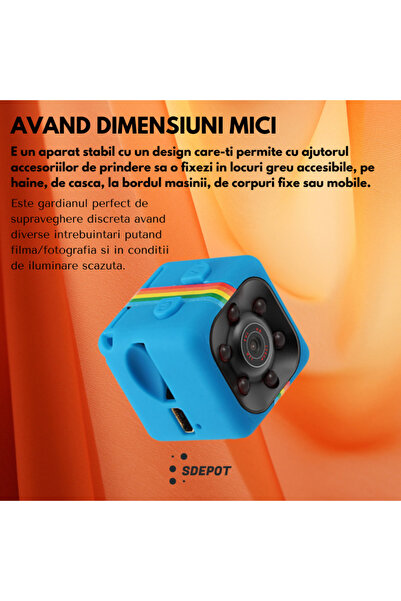 SDEPOT Mini Spy Camera, Full HD 1080p, Audio Video, Night Vision, Blue