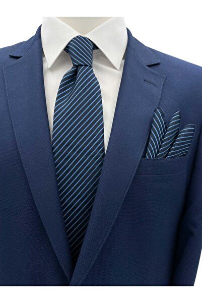 Brianze 7,5 см темно-синій краватковий хустку з синіми смужками