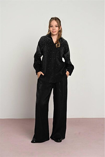 LOCO LOCO KIDS Loco Loco Girl's Satin Trousers Black 7961