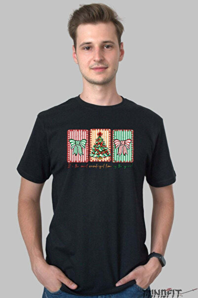 GILDAN Tricou De Craciun Brad Si Fundite Festive Barbat