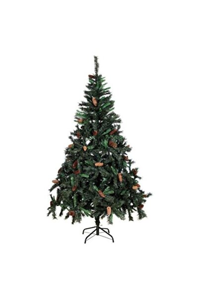 AB HOMES Artificial Christmas Tree, green, 2.1 m, 962 branches, decorative cones