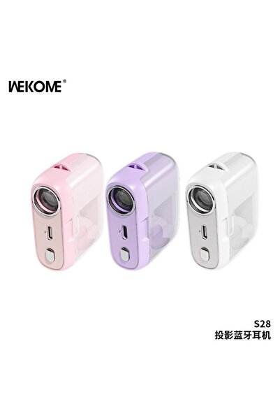 wekome S28 Pop Digital Projector Wireless Earbuds with Mini Slide Projector, Bluetooth V5.3,