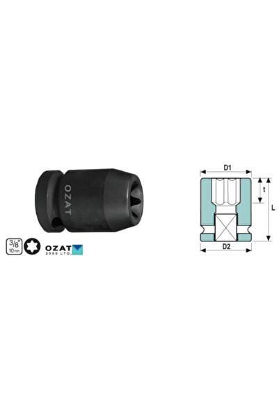 Özat Cap cheie tubulara impact 3/8'' cu profil TORX