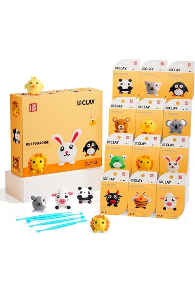 Twisoo LOUFOR Air Dry Clay Kits - Modeling Clay for Kids, 12 Boxes with Sculp...