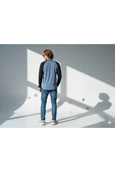 ribana Ανδρικό φούτερ με λαιμόκοψη από βαμβακερό μαλακό υφή, άνετο και χαλαρό