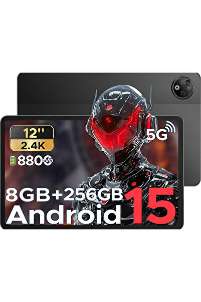 Doogee V Pad 5G SİM KARTLI 12" 8 GB RAM 256 GB 2.4K IPS Android 15 Tablet Siyah