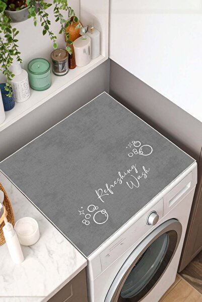 Mahita Home Yıkanabilir Kaymaz Tabanlı Çamaşır Makinesi Örtüsü Modern Kullanı...