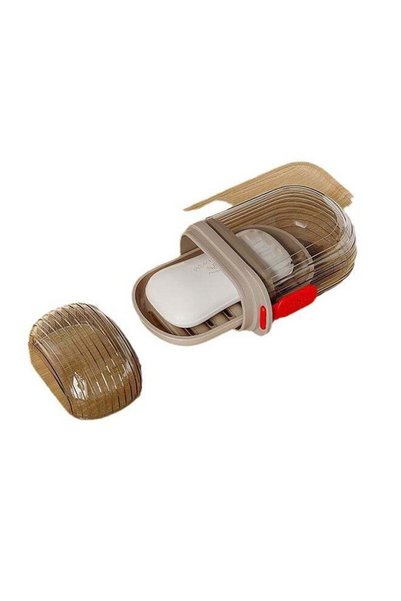 Generic Travel portable soap box with double-layer sealed lid and drain soap box