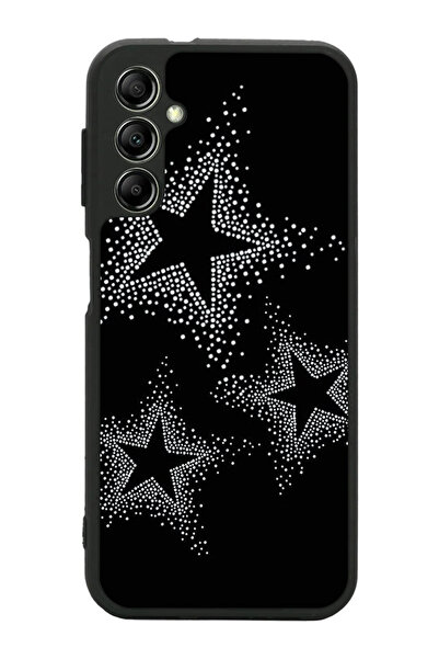 Aksel Kılıf متوافق مع هاتف سامسونج جالاكسي A14 مطبوع، أسود غير لامع، سيليكون ناعم، واقي، غطاء ممتص للصدمات، حافظة