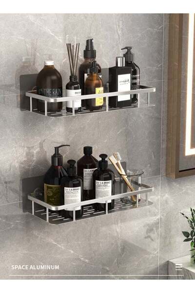 Generic 2 Pack Adhesive Bathroom Shower Organizer Caddy wall mounted Stainles...