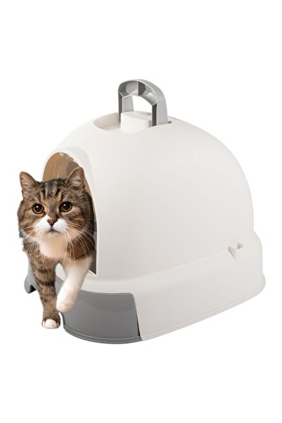 AB HOMES Large Closed Cat Litter Box with Sand Tray and Sturdy Scoop