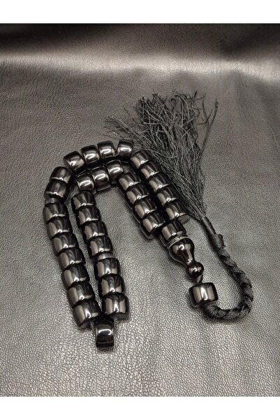 Han Ticarethane Black Color Wheel Cut Crimped Amber Prayer Beads