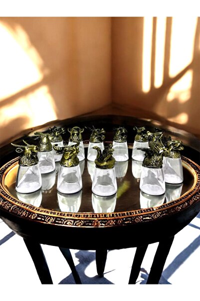 Hediye Bardaklar 12’li Hayvan Figürlü Shot Bardak Seti – 50 ml | Özel Tasarım...