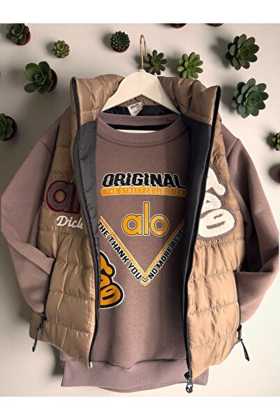 Hirazenmoda Set de iarnă din 3 piese pentru băieți – set cu vestă Set de sport