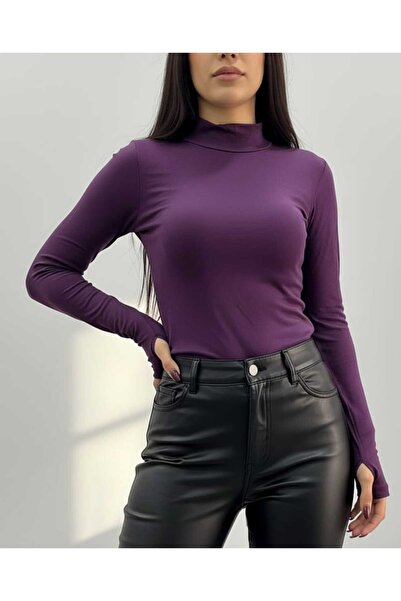 ns nirvana secret Women's Purple Color Finger Detailed Bodysuit