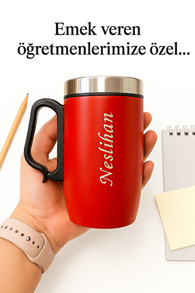 Bymiel Öğretmenler Gününe Kişiye Özel İsimli 240 ml Çelik Termos Mug