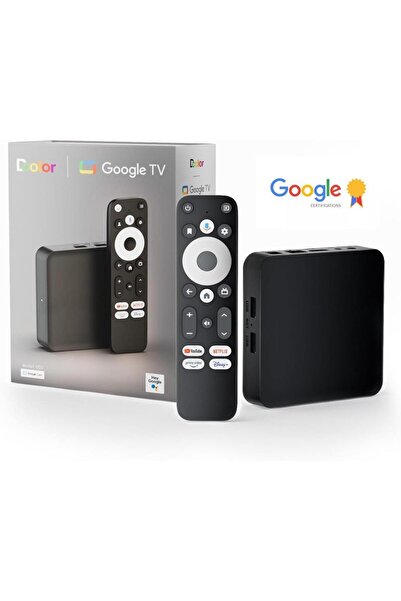 Dcolor® Dcolor GD2 Android 12 Google TV Lisanslı 4K TV Box Medya Oynatıcı Widevine L1 Sertifika 2GB Ram 32GB