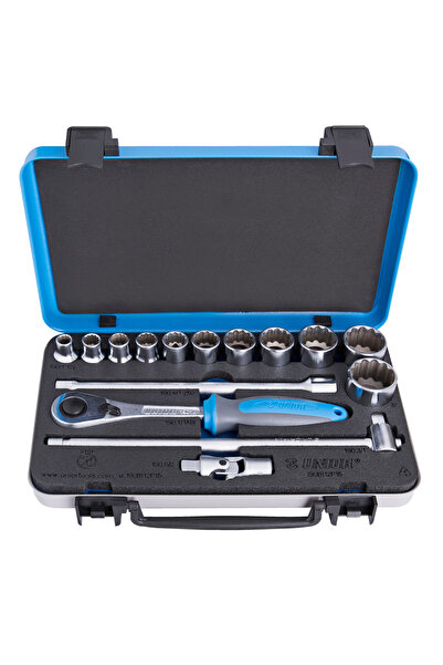 Unior 190BI12P15 Trusa de capete tubulare 1/2'' in cutie metalica 10 - 32 / 1...