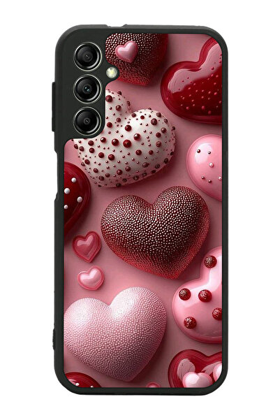 Aksel Kılıf متوافق مع هاتف سامسونج جالاكسي A14 مطبوع، أسود غير لامع، سيليكون ...