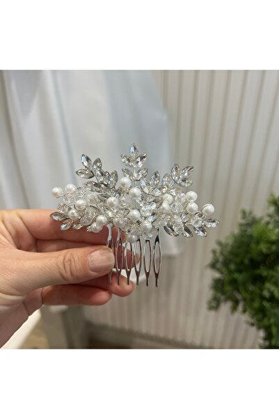 Taşmeran Taş Tasarımlı Gelin Başı Aksesuarı Tokası Yüksek Kaliteli Düğün Kına...