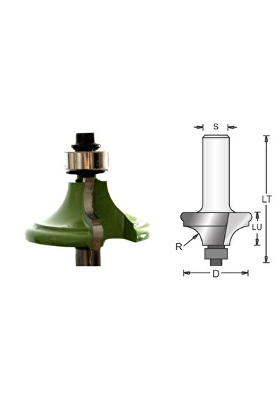 ELBE Freza cu coada, placute CMS, cu rulment copier sus, profilata 31.8x15.8x...