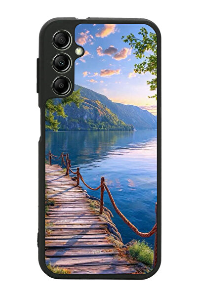 Aksel Kılıf متوافق مع هاتف سامسونج جالاكسي A14 مطبوع، أسود غير لامع، سيليكون ...