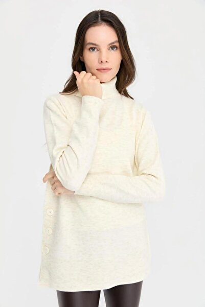 Desen 23391 Tll Angeli̇na so Fully Buttoned Fishbone Collar Complete Sweater
