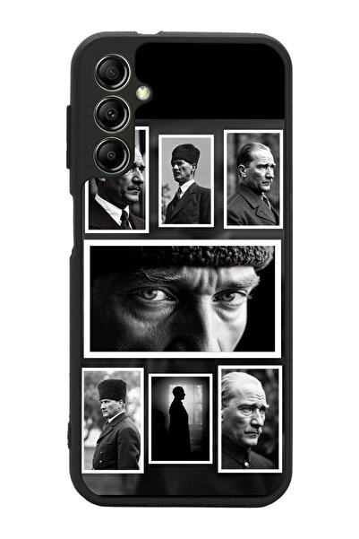 Aksel Kılıf متوافق مع هاتف سامسونج جالاكسي A14 مطبوع، أسود غير لامع، سيليكون ناعم، واقي، غطاء ممتص للصدمات، حافظة