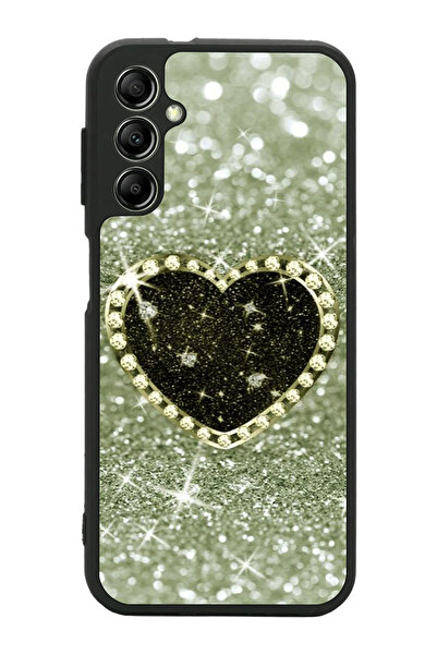 Aksel Kılıf متوافق مع هاتف سامسونج جالاكسي A14 مطبوع، أسود غير لامع، سيليكون ...