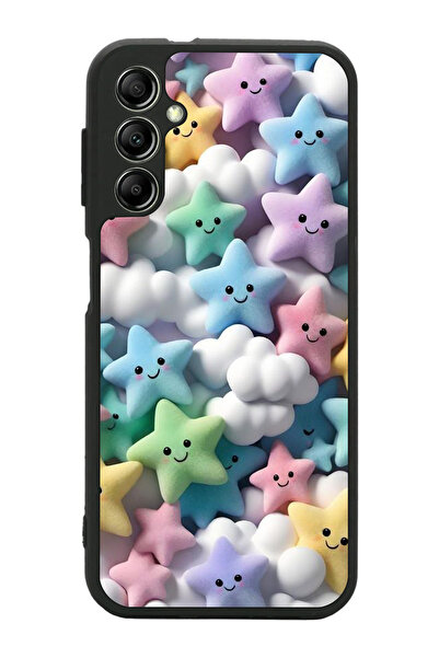 Aksel Kılıf متوافق مع هاتف سامسونج جالاكسي A14 مطبوع، أسود غير لامع، سيليكون ...