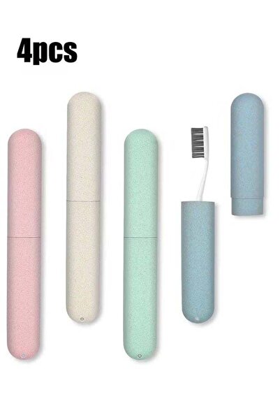 Generic 4-Piece Travel Toothbrush Case, Portable Breathable Plastic Toothbrus...