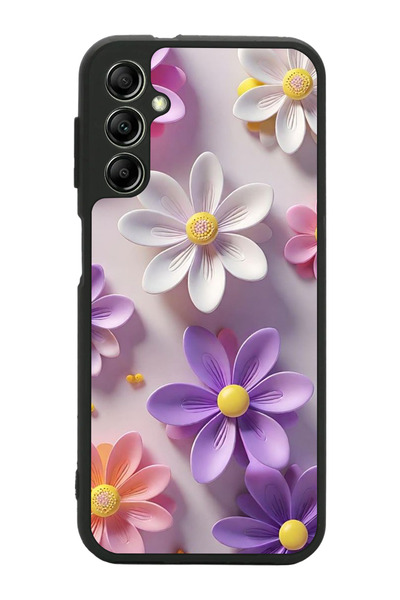 Aksel Kılıf متوافق مع هاتف سامسونج جالاكسي A14 مطبوع، أسود غير لامع، سيليكون ...