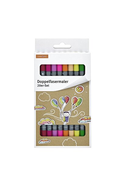 Çift Taraflı Keçeli Kalem 20'li