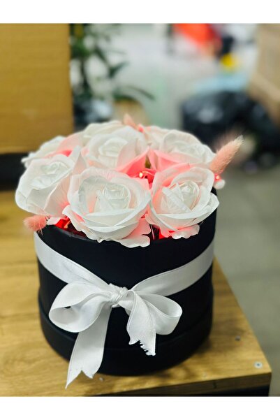 Didan IŞILTI LEDLİ KUTUDA BEYAZ GÜL