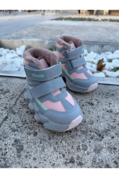 Vicco Unisex Girls-Boys Children's Boots with Fur Inside, Non-Slip Sole, Water Resistant