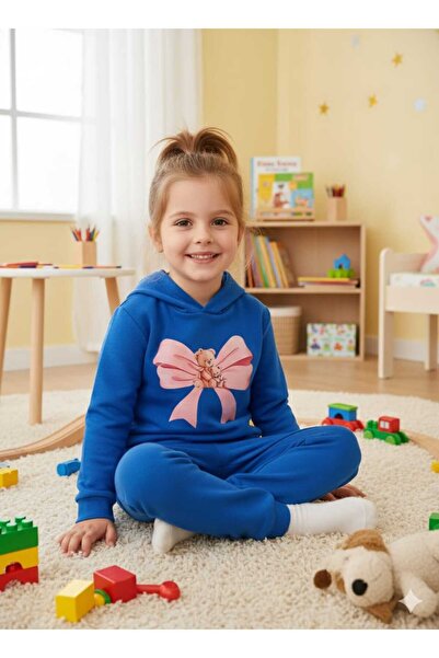 Nice Clothes Children's Hooded Tracksuit Set Unisex Pink Ribbon