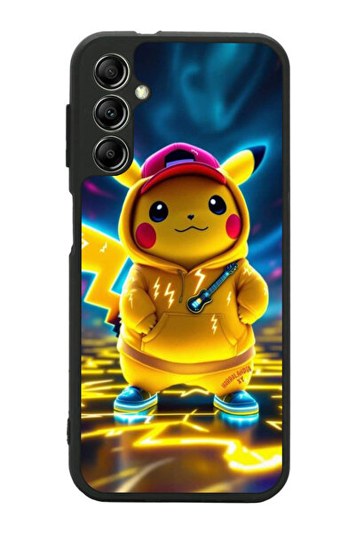 Aksel Kılıf متوافق مع هاتف سامسونج جالاكسي A14 مطبوع، أسود غير لامع، سيليكون ...