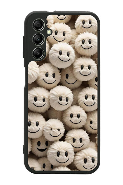 Aksel Kılıf متوافق مع هاتف سامسونج جالاكسي A14 مطبوع، أسود غير لامع، سيليكون ...