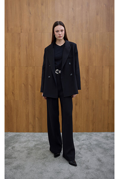 Birgül Bektaş Μαύρο σακάκι με διπλό στήθος