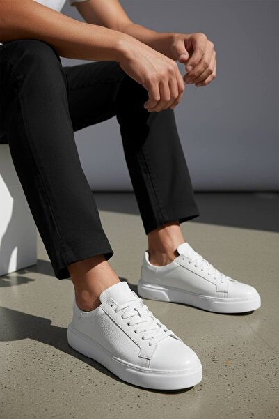 İST FİDAN KUNDURA Men's Daily Lace-Up 100% Genuine Leather Flexible Sole Casual Shoes