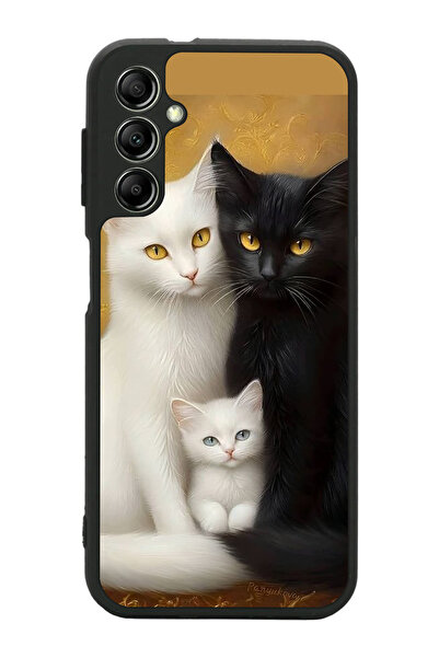 Aksel Kılıf متوافق مع هاتف سامسونج جالاكسي A14 مطبوع، أسود غير لامع، سيليكون ...