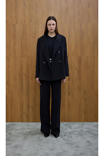 Birgül Bektaş Μαύρο σακάκι με διπλό στήθος