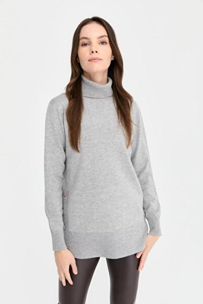 Desen 23391 Tll Angeli̇na so Fully Buttoned Fishbone Collar Complete Sweater